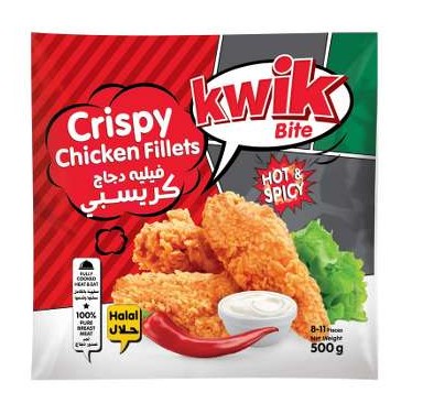 Kwik Bite Crispy Chicken Hot & Spicy Fillets 500 g