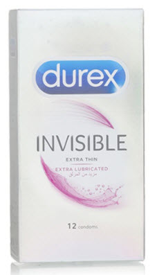 Durex Condoms Invisible Extra Lubricated 12's