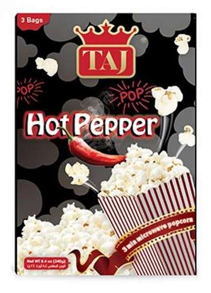 Taj Microwave Popcorn Hot Pepper 3 Bags 240 g