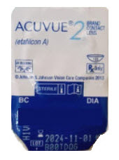 Acuvue2 Monthly Contact Lenses D-6.50 1's