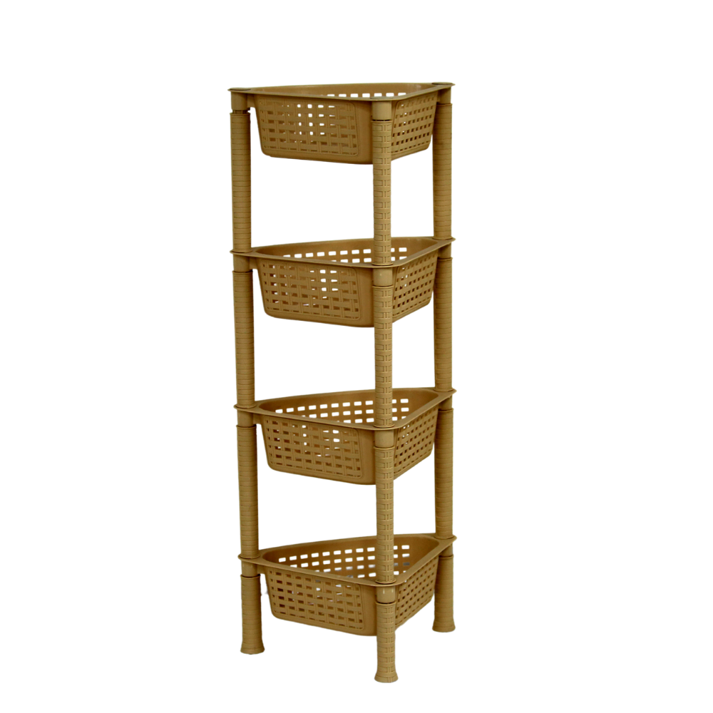 Sigma Rattan Corner 4 Shelves Beige