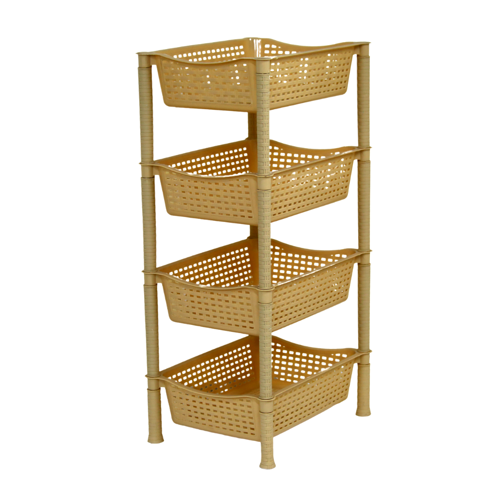 Gamma Rattan Vegetables Rack 4 Shelves Beige