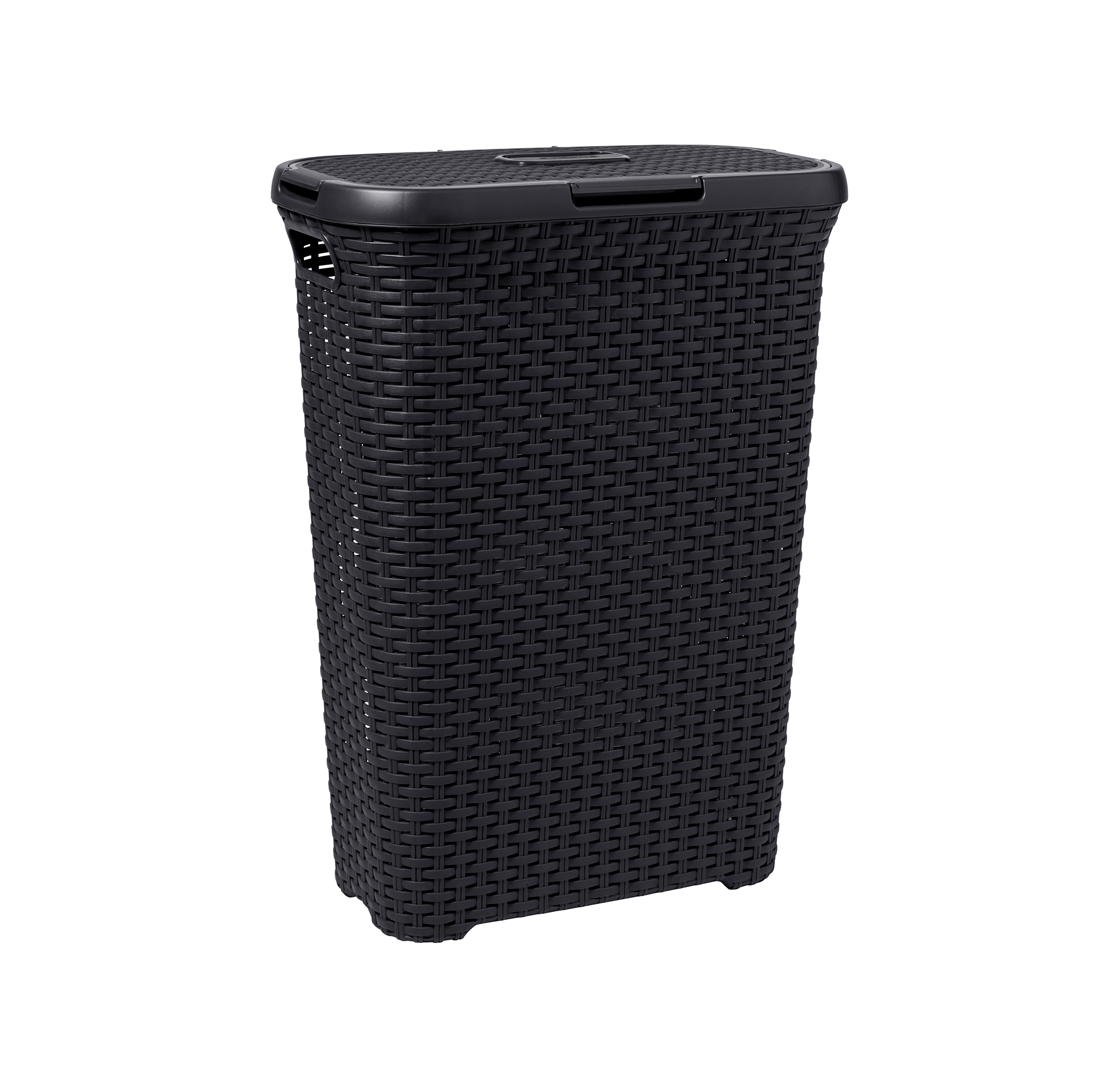 Maxie -Rattan Laundry Basket With Cover Black