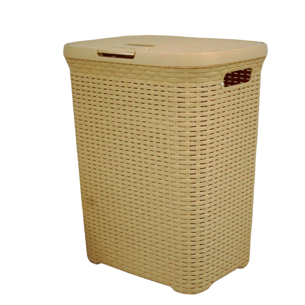 Maxie -Rattan Laundry Basket With Cover Beige