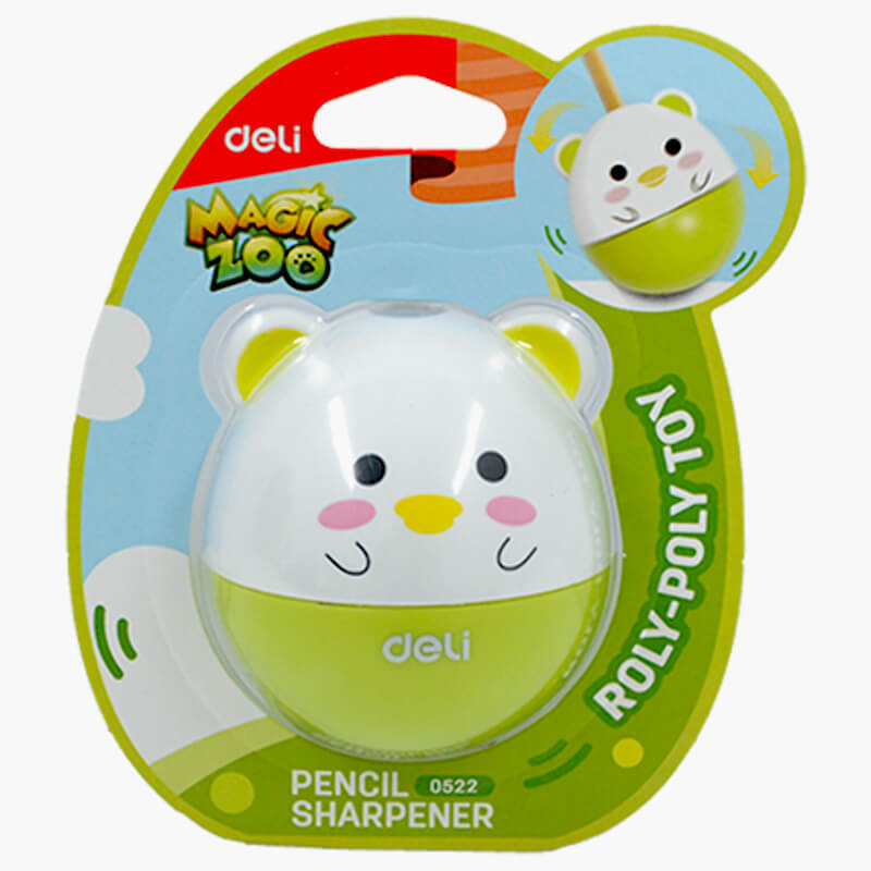Deli Magic Zoo Pencil Sharpener Green with Canister Assistant 1's