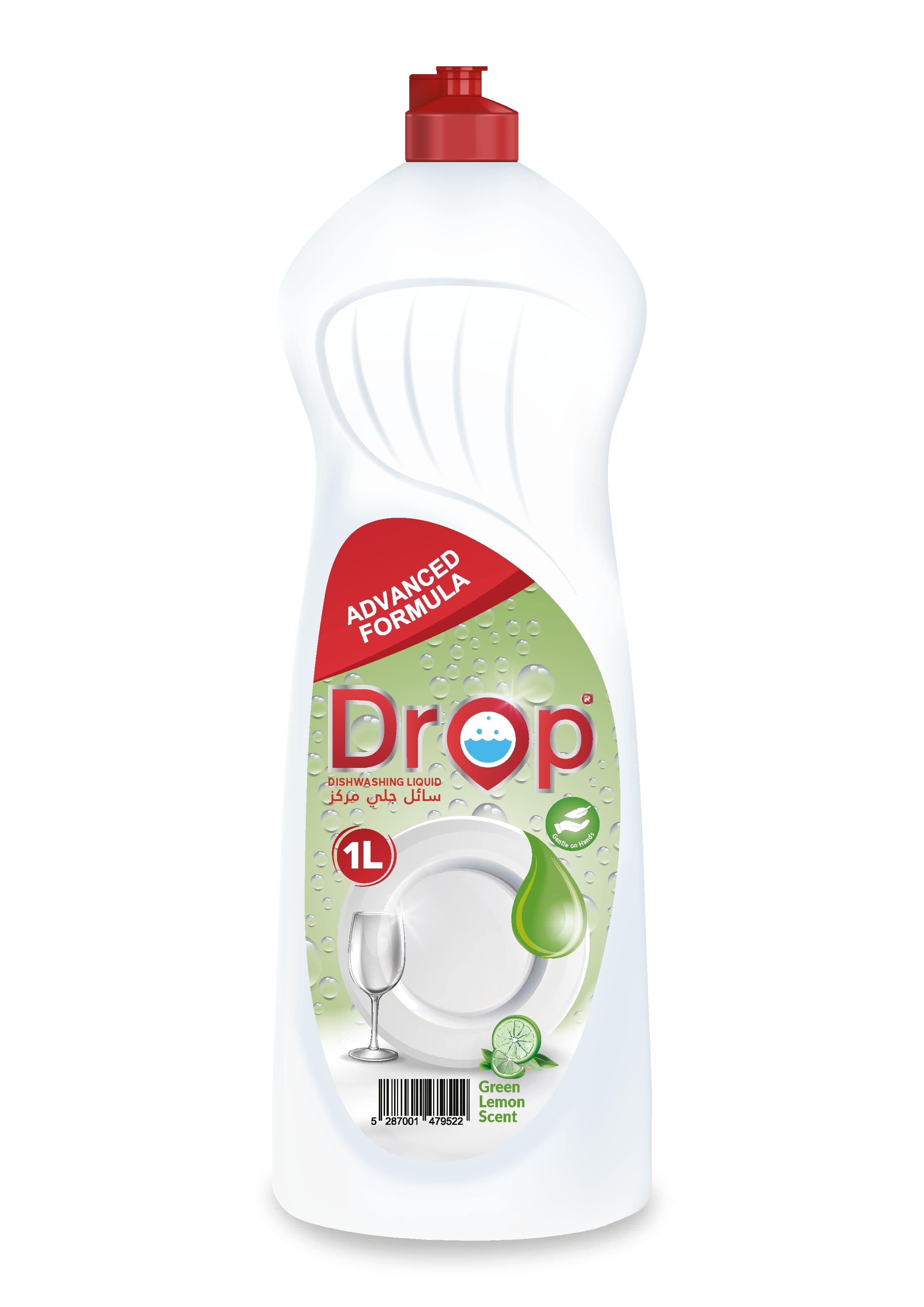 Drop Dishwashing Liquid Green Lemon Scent 1 L
