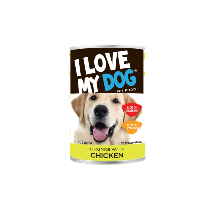 I Love My Dog Chunks with Chicken Can 400 g