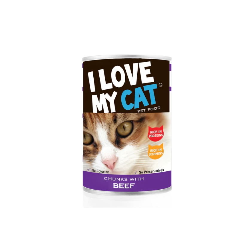 I Love My Cat Chunks with Beef Can 400 g