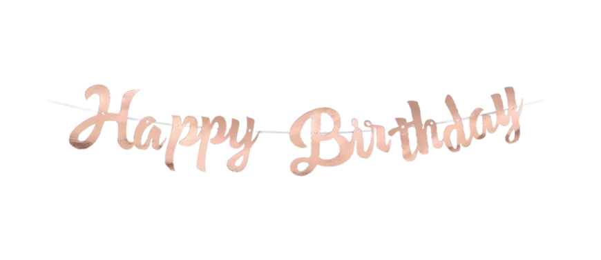 Rose Gold Happy Birthday Rope Decoration 1's