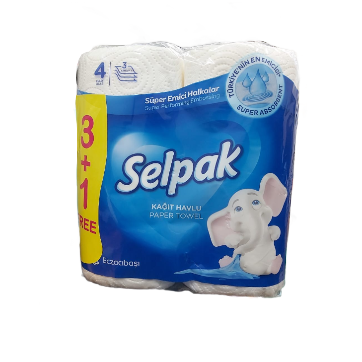 Selpak Kitchen Towel Rolls 3-Ply (3 + 1 Free)