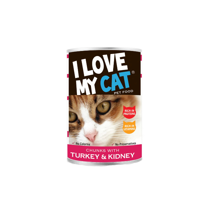 I Love My Cat Chunks with Turkey & Kidney Can 400 g