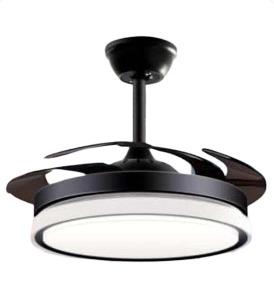 Black Reversible Ceiling Fan with Dimmable LED Light