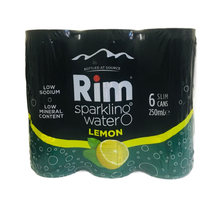 Rim Sparkling Water Can Lemon 250 ml - Pack of 6
