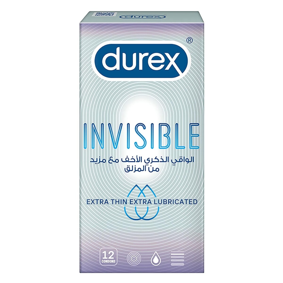 Durex Condoms Invisible Extra Lubricated 12's