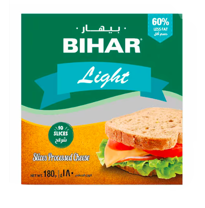 Bihar Processed Cheese Slices Light 180 g