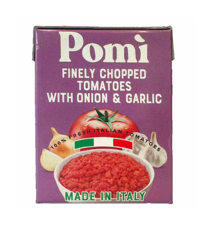 Pomi Finely Chopped Tomatoes With Onion & Garlic 390 g