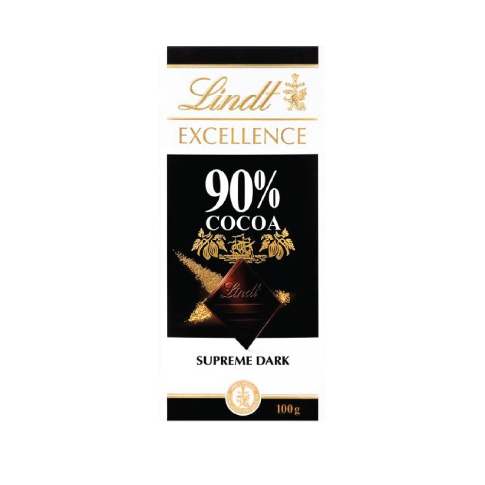 Lindt Excellence Dark 90% Cocoa Chocolate Bar 100 g