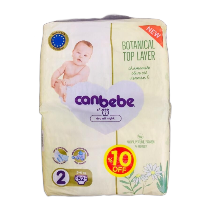 Canbebe Diapers Economy Pack Dry All Night Size 2 52's 10 % off
