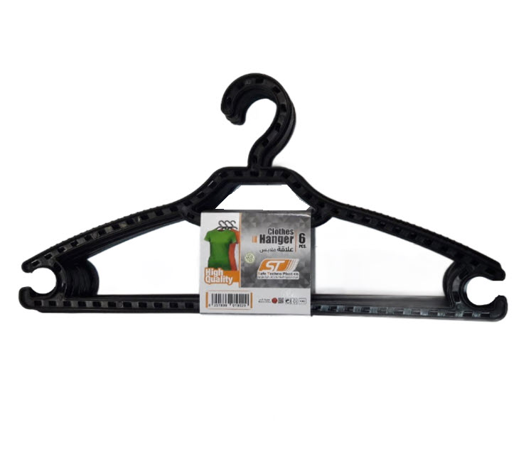 ST Clothes Hanger Black 6's