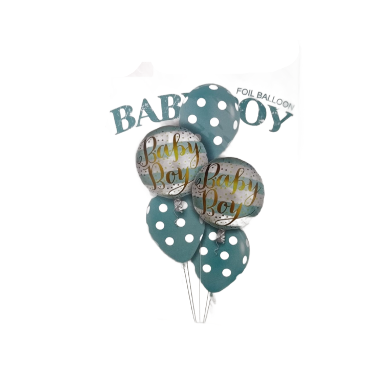 Baby Boy Foil Balloons Blue 5's