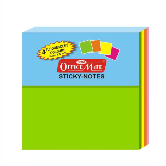 Sticky Note 4 Colors Square 76x76 mm 100's
