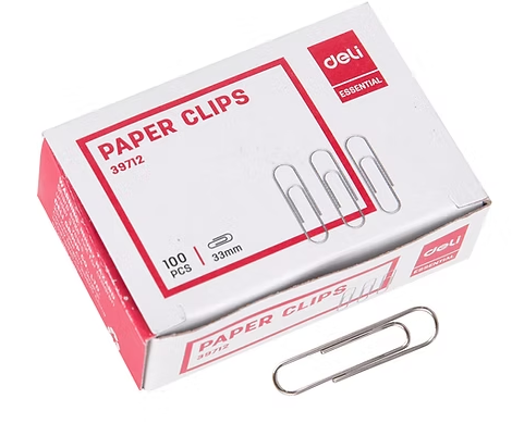Deli Paper Clips 33 mm 100's