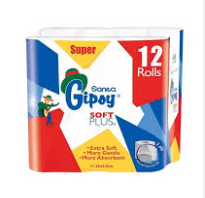 Gipsy Toilet Tissues Jumbo Gentle Care 3-Ply 12 Rolls