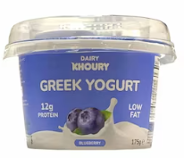 Dairy Khoury Greek Yogurt Low Fat Blueberry 175 g