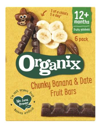 Organix Chunky Banana & Date Fruit Bars 102 g