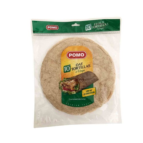 Pomo Oat Tortillas 10 Inches (6 Wraps) Low Fat / No Cholesterol 370 g
