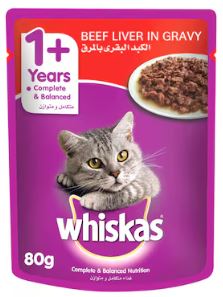 Whiskas Cat Food Beef Liver in Gravy 80 g