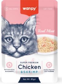 Wanpy Super Premium Cat Food Chicken & Shrimp 85 g