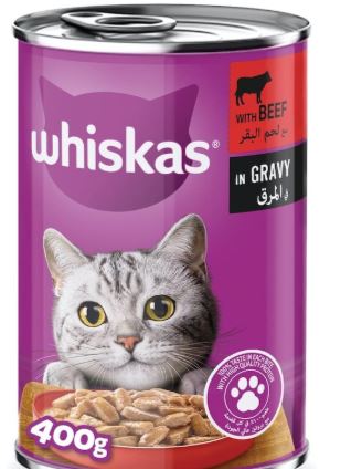 Whiskas Cat Food with Beef in Gravy 400 g