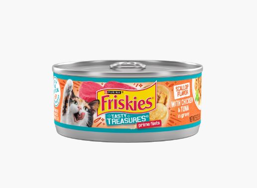 Purina Friskies Tasty Treasures Scallop Flavor With Chicken & Tuna In Gravy 156 g