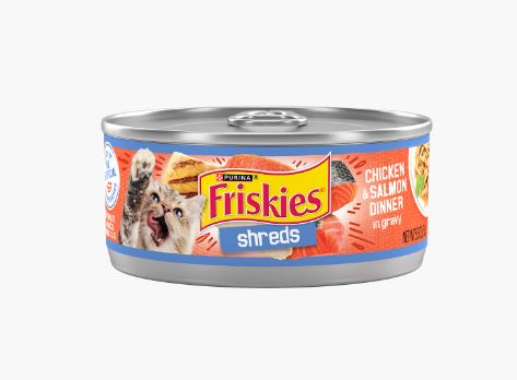 Purina Friskies Shreds Chicken & Salmon Dinner In Gravy 156 g