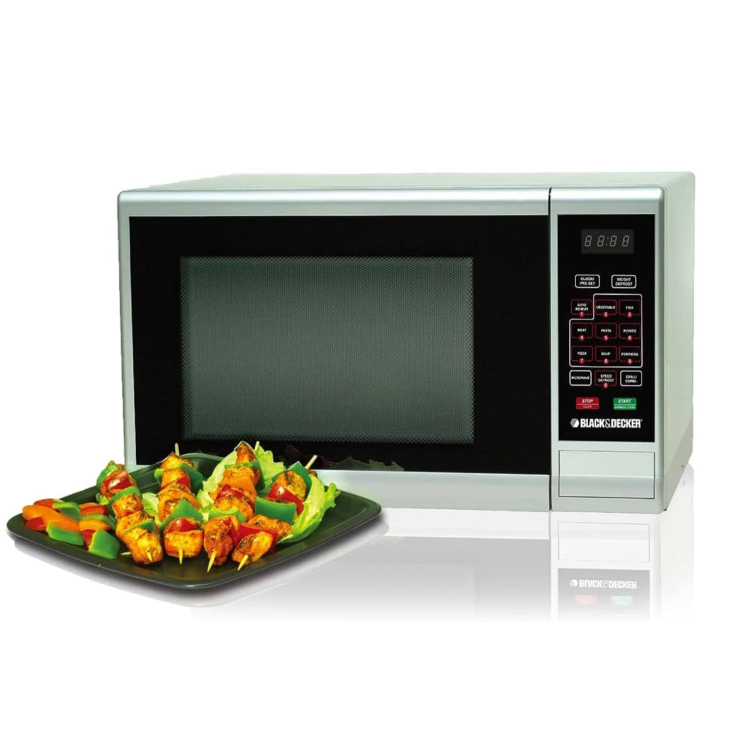 Black+Decker Microwave 30L 1000W With Grill Silver