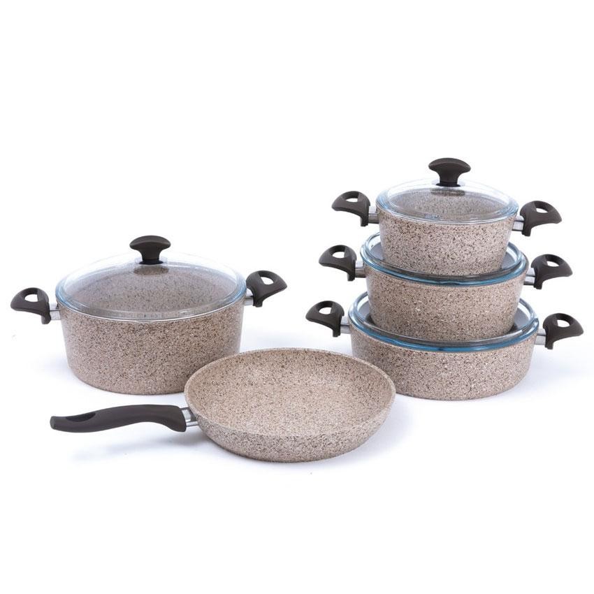 Falez Cooking Set Of 9 Pcs Granite Beige