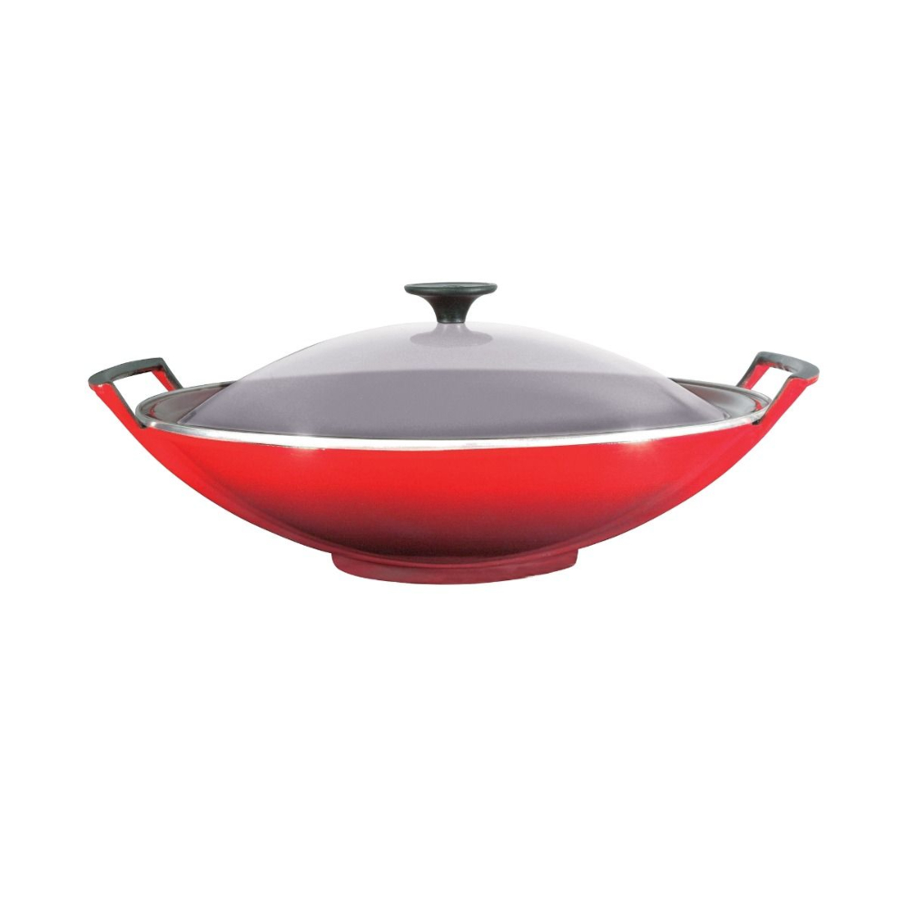 Le Creuset Wok with Glass Lid 36cm (Cherry)