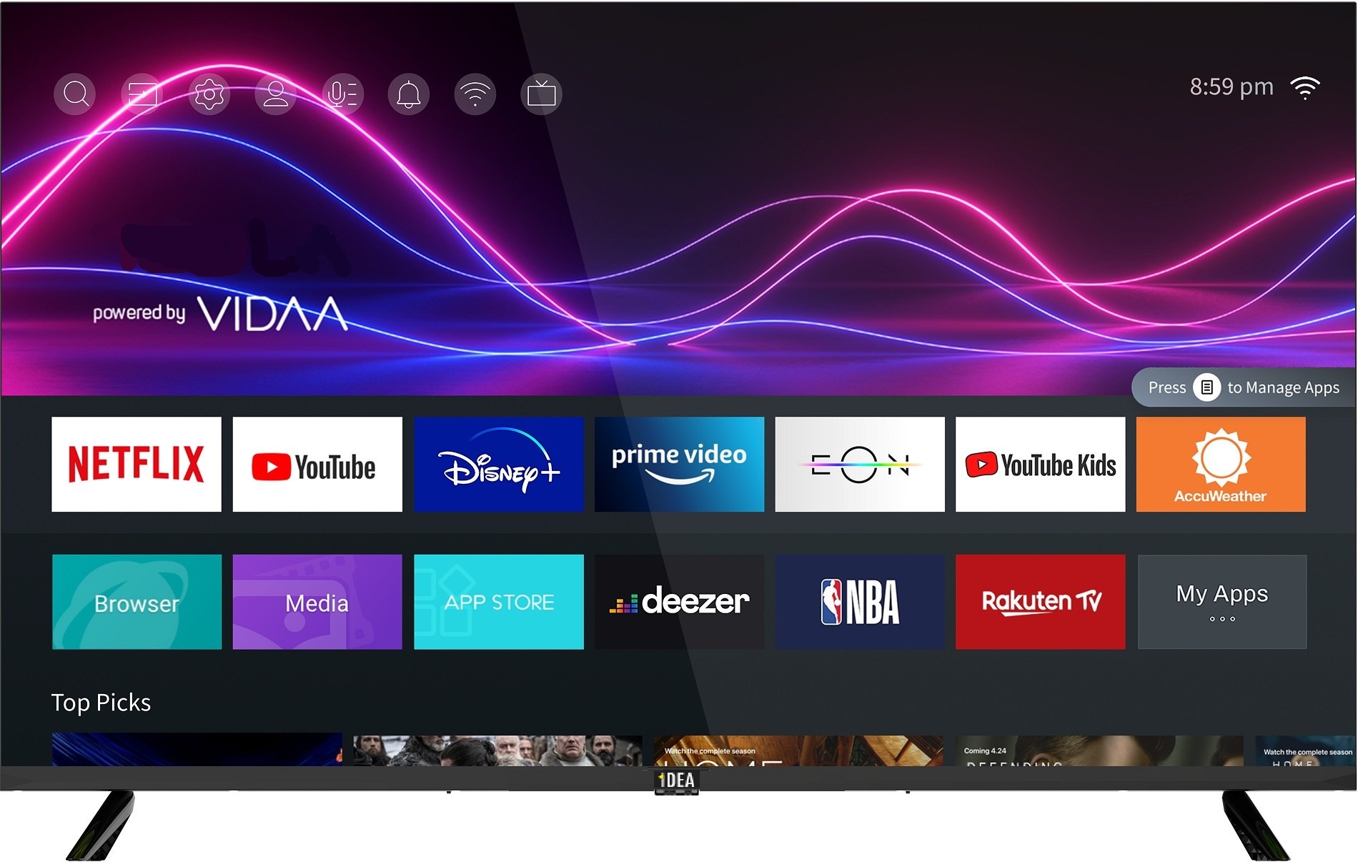 IDEA LED 50" Frameless UHD Smart Vidaa TV