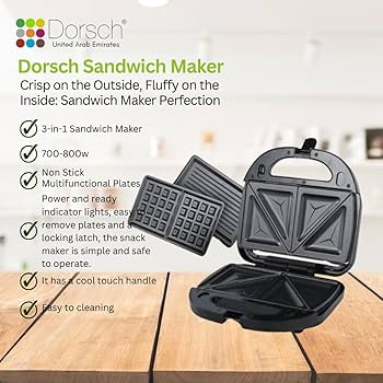 Dorsch Sandwich Maker + Waffle + Steak Machine 700W