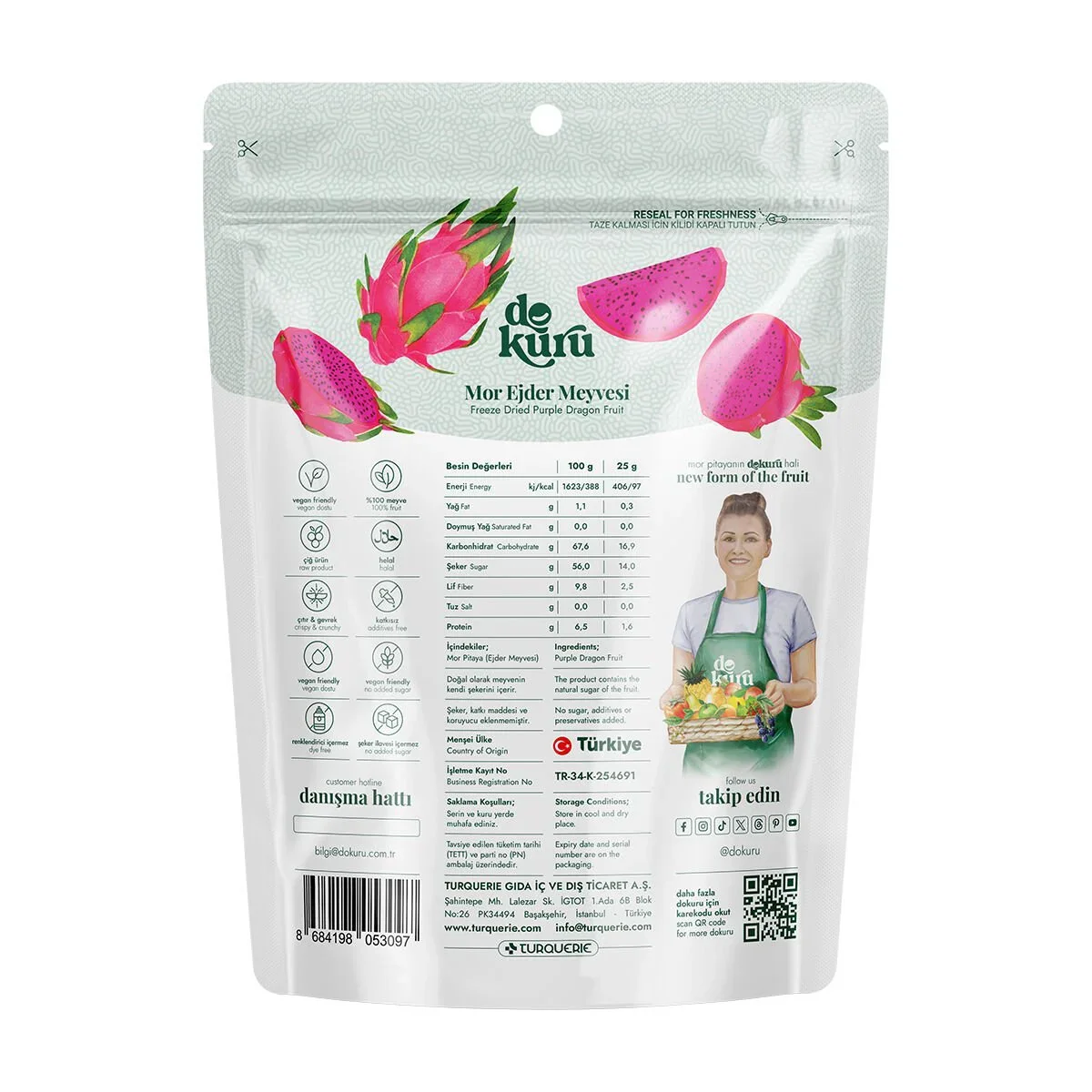 Dokuru Freeze Dried Dragon Fruit 30 g