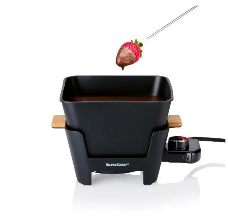 SilverCrest Electric Fondue Set with Bamboo Handles 1000 W/1.5 L/8 Forks