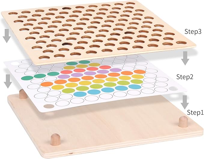 Wooden Peg & Bead Learning Board