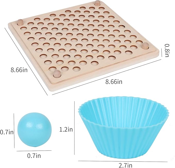Wooden Peg & Bead Learning Board