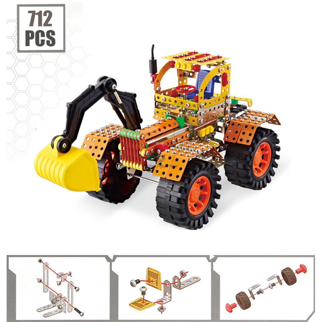 Excavator Truck Metal Construction Set (713 Pieces)