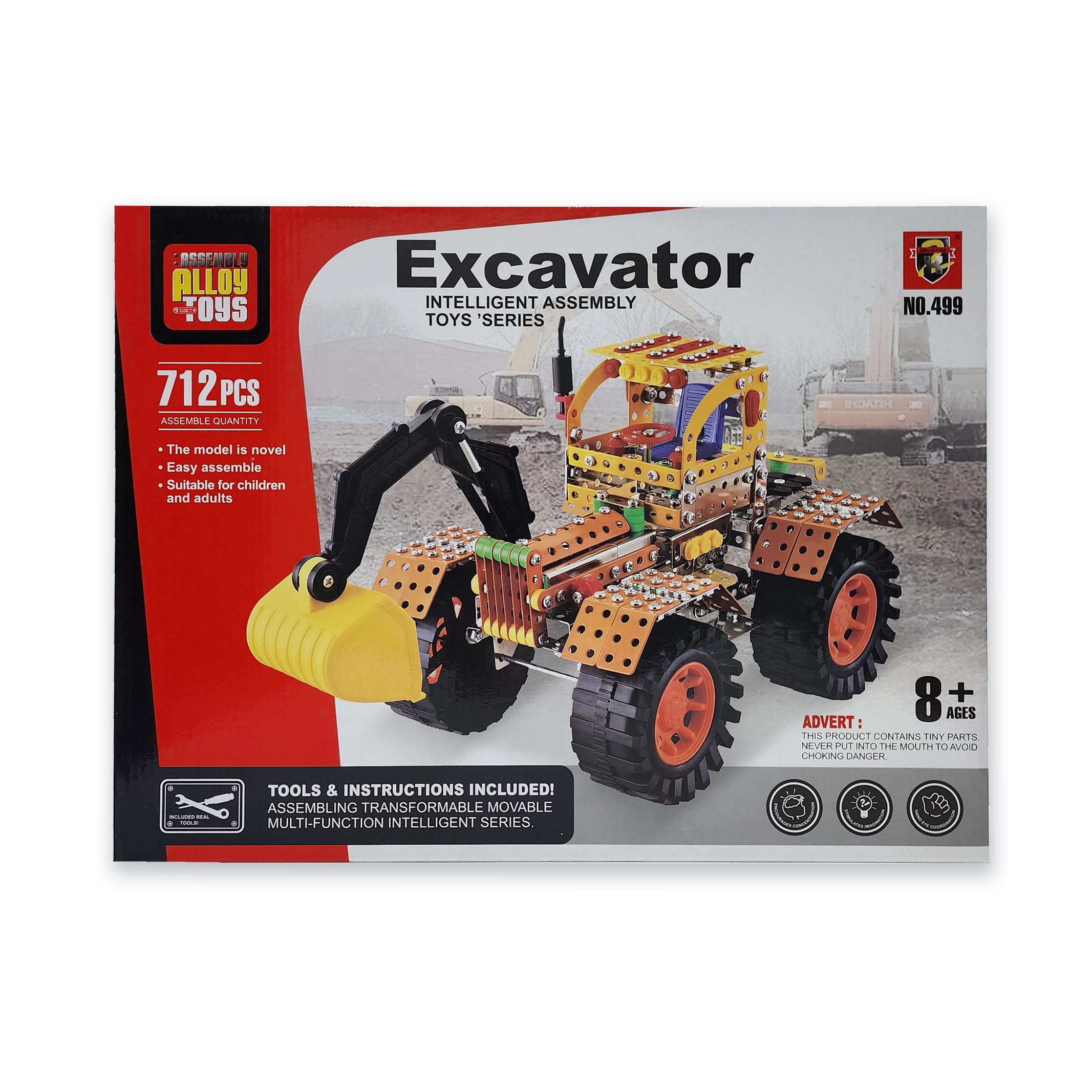 Excavator Truck Metal Construction Set (713 Pieces)