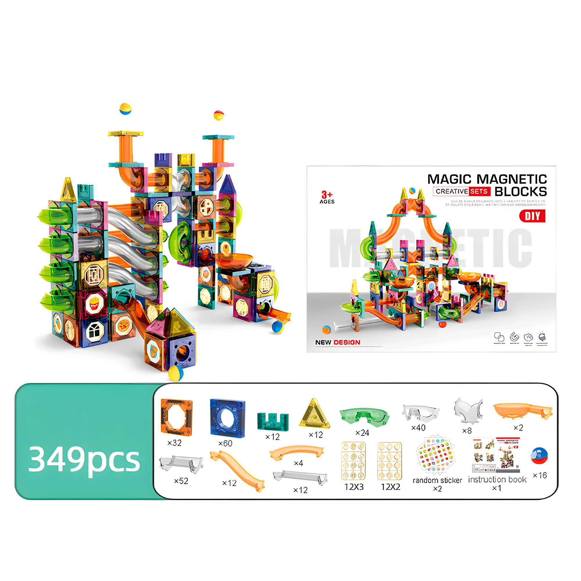 Magnetic Pipe Construction Set (349 Pieces)