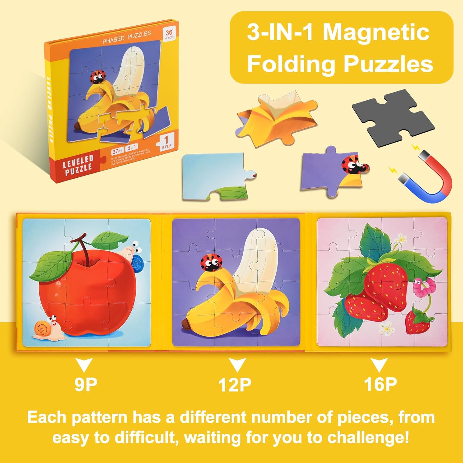 Magnetic Fruit Learning Puzzle