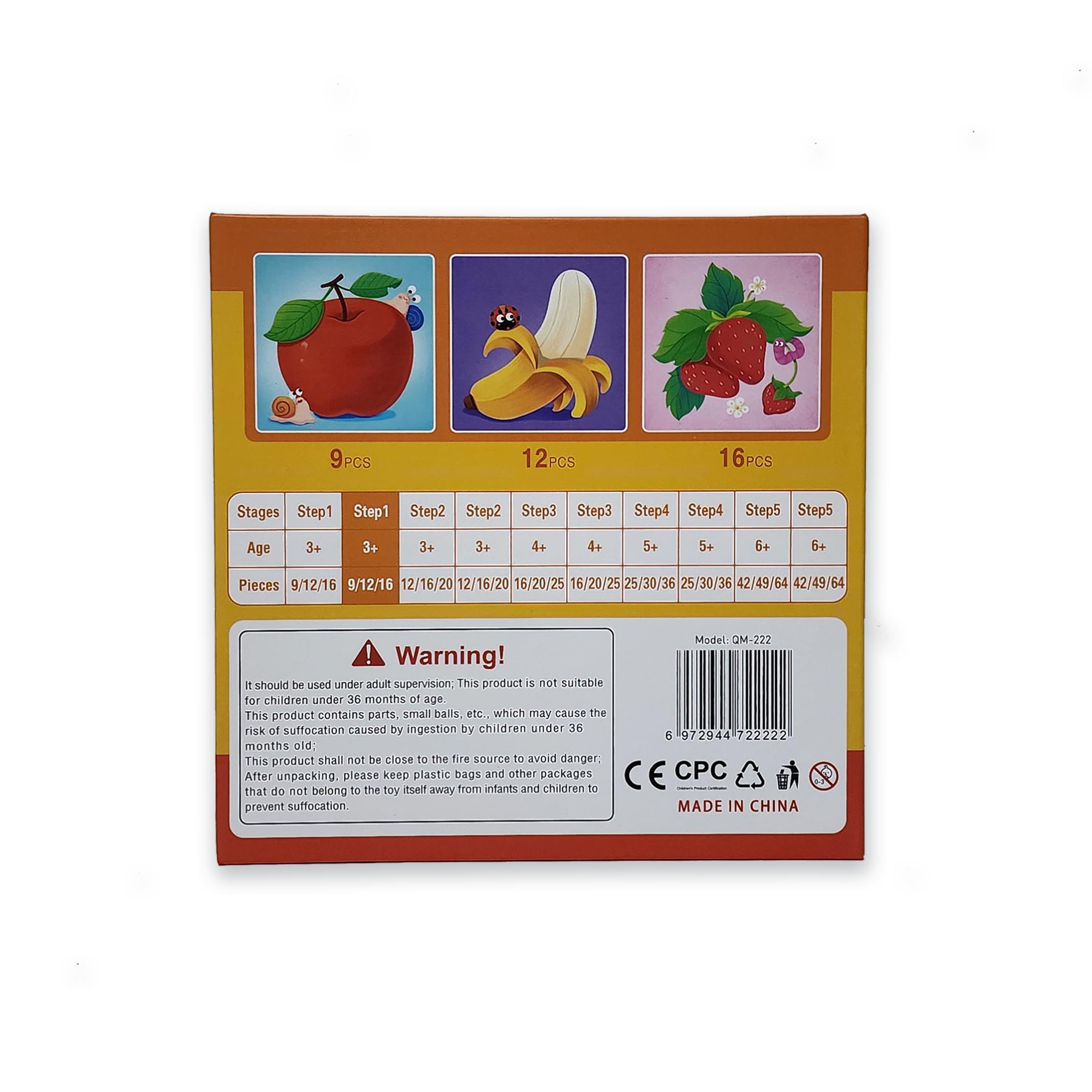 Magnetic Fruit Learning Puzzle
