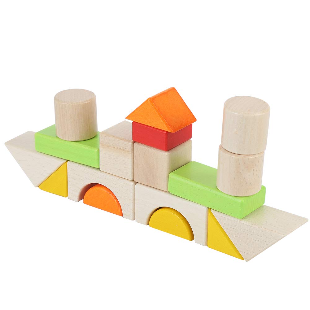 Wooden Colored Building Blocks Set (30 Pieces)